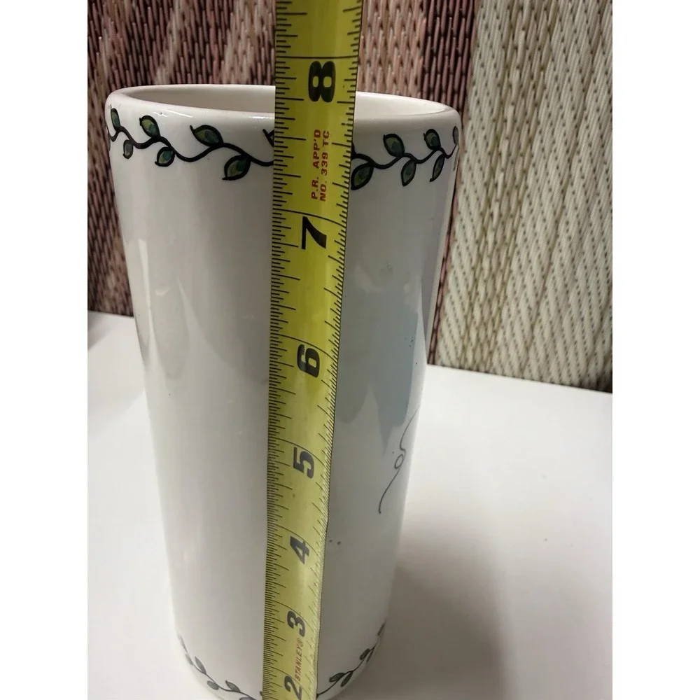Vintage Portugal Flower Vase Estrella de Conimbrica Floral Hand Painted A Relvas